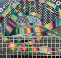 Cage-Free, oil, silver leaf, 24x24